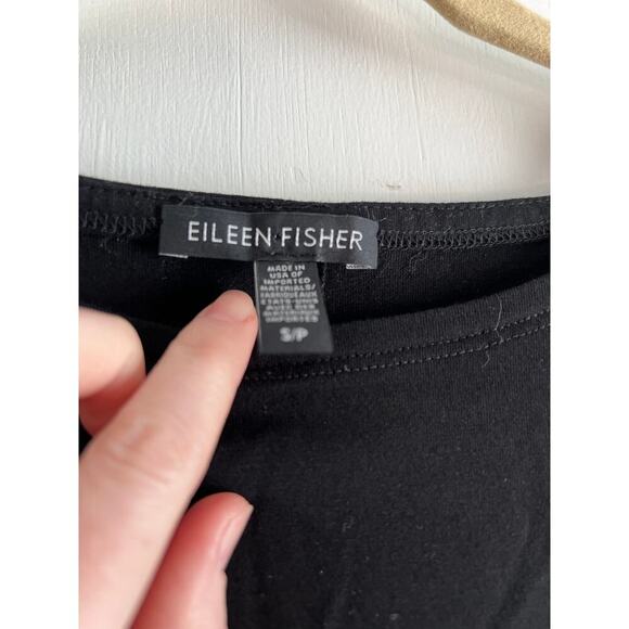 Eileen Fisher Black Jersey Crewneck Tencel Long Sleeve Sz S - Picture 4 of 6